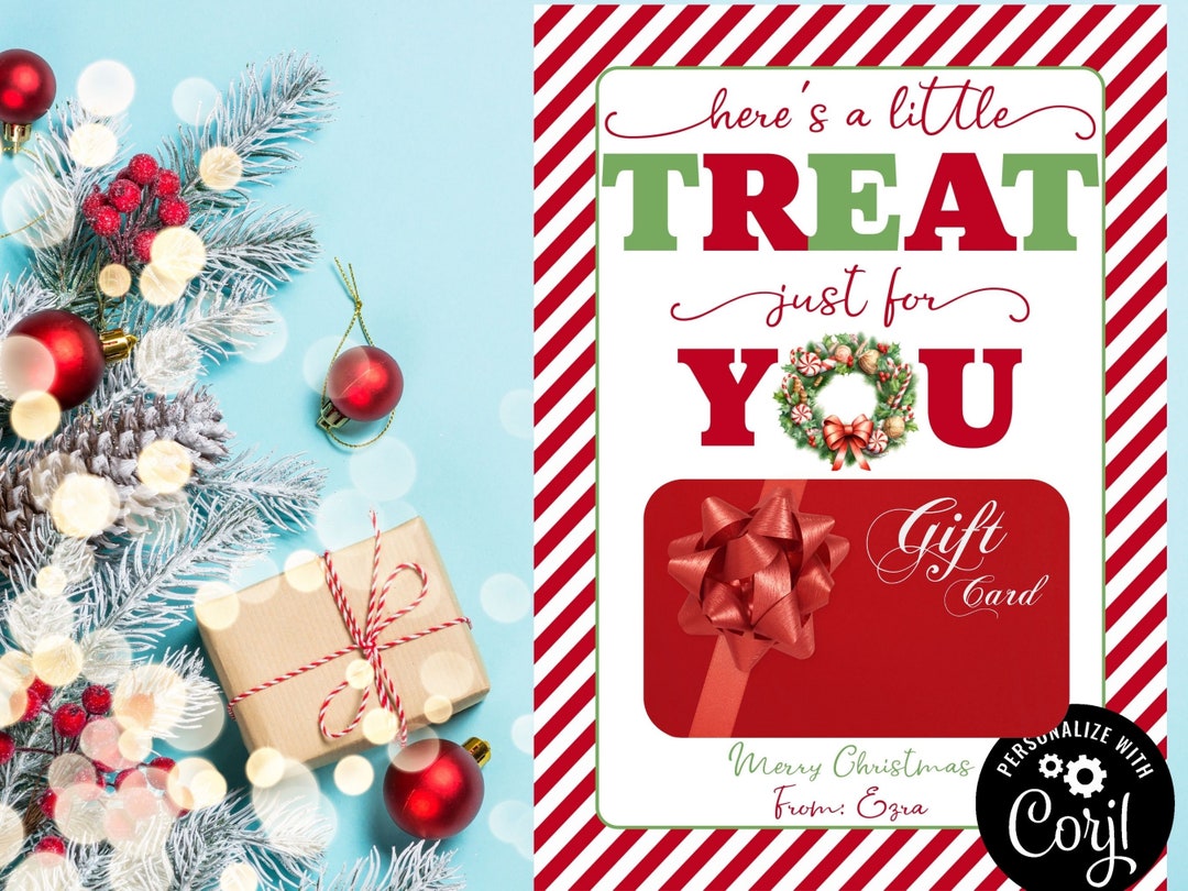 EDITABLE Here's A Little Treat Just for You Gift Card - Etsy