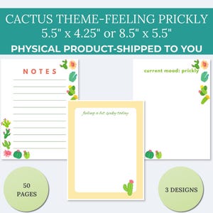 Feeling Prickly Cactus Note Pad, Notepad gift,