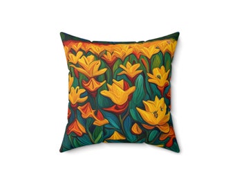 Sunbursts Spun Polyester Square Pillow