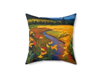 Van Gogh Inspired Spun Polyester Square Pillow