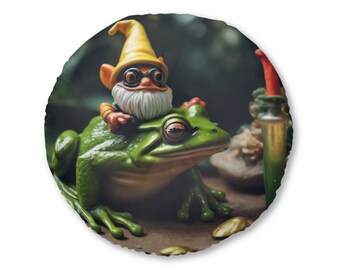 Gnome this way getuft vloerkussen, rond