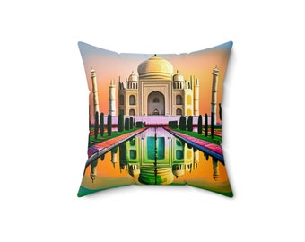 The Taj Mahal Spun Polyester Square Pillow