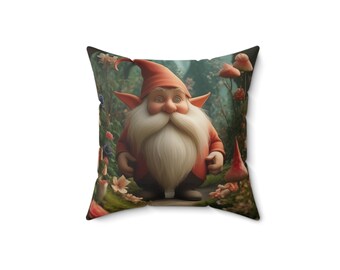 Howdy Gnome Spun Polyester Square Pillow