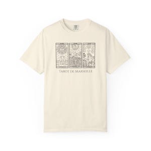 T-shirt Tarot de Marseille - cadeau spirituel cartes de tarot t-shirt unisexe, chemise mystique, vêtements occultes, haut diseuse de bonne aventure, t-shirt magique