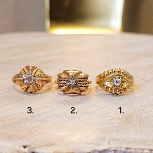18k Yellow Gold Antique Diamond Ring
