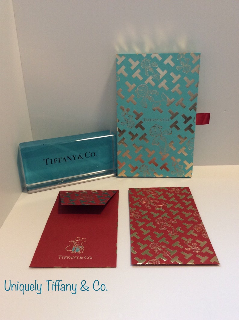 Authentic Tiffany & Co. Red Envelope Set of 8 with Box Etsy