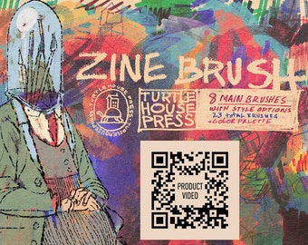 TurtleHousePress - Procreate Zine Brush Pack | Digital Brushes | Markers | Risograph Brush | Risograph Texture Brush