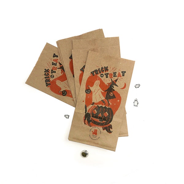 13 vintage style paper halloween treat bags