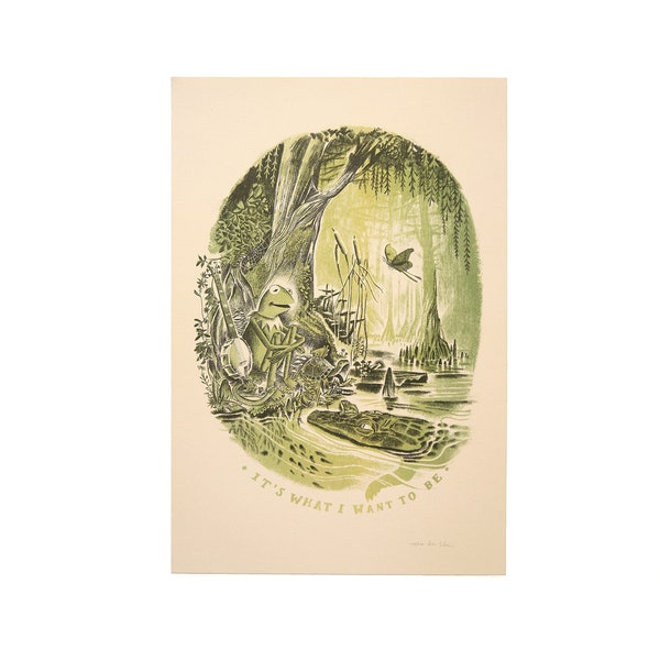 Not easy being green - Risograph print