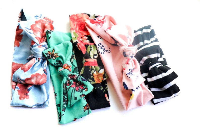 Knit Head Wraps Head Wraps Stretchy Head Wraps Knit Hand Tied Head wraps