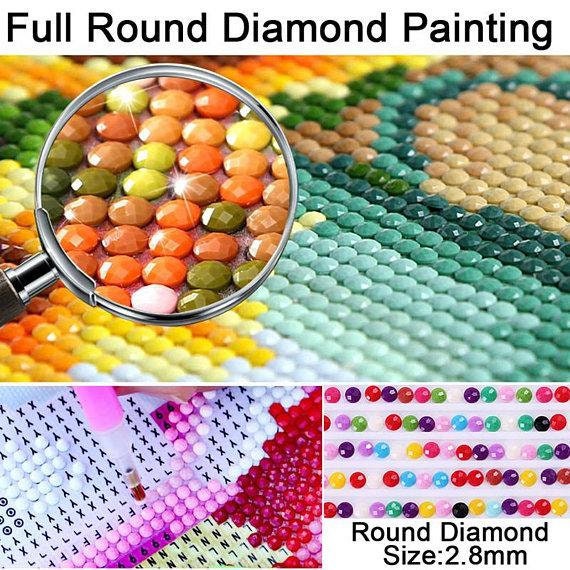 DIY 5D Partial Diamond Embroider The wet Round Diamond Painting Cross Stitch Kit