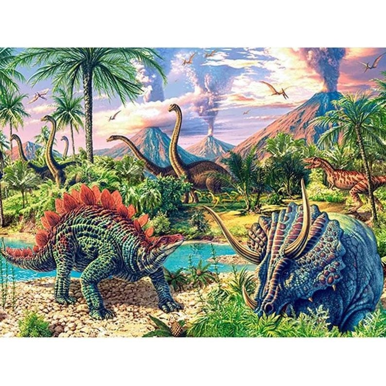 5D DIY Diamond Painting Kit Dinosaur Diamond Embroidery Full | Etsy