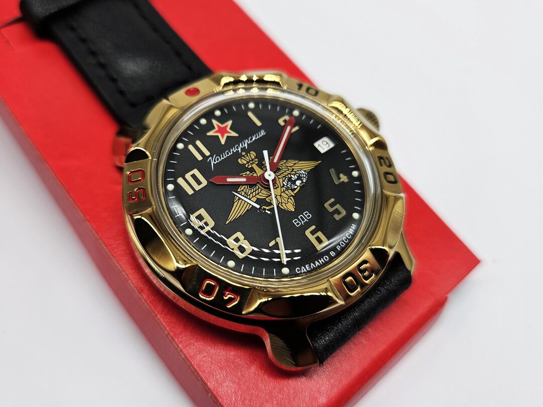 Vostok Komandirskie 2414 VDV Airborne Forces Red Star 819630 Brand New ...