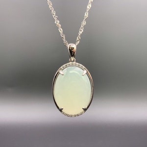 Certified White Jade necklace - Luna
