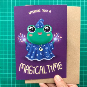 Wizard Frog Card /Blank Inside with Recycled Envelope/Gothic Christmas,Cute Holidays, Magic,Birthday,New Years,Witchy, Cottagecore image 4