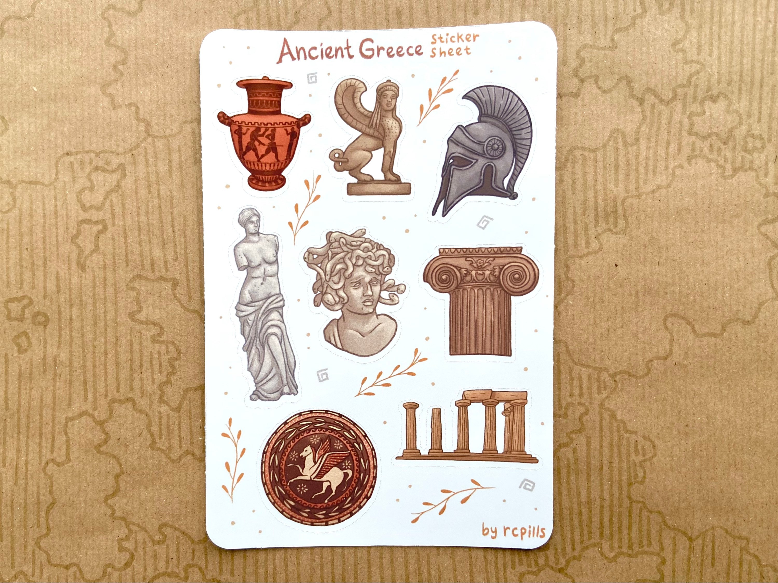 Greek Goddesses Stickers/pack of 8 Paper Stickers With 8 Beautiful