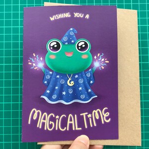 Wizard Frog Card /Blank Inside with Recycled Envelope/Gothic Christmas,Cute Holidays, Magic,Birthday,New Years,Witchy, Cottagecore image 3