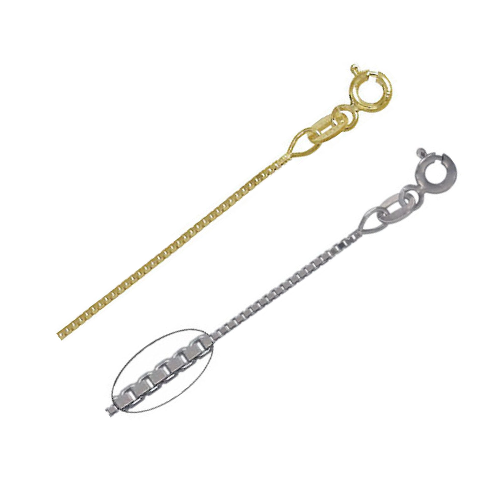 Gold Box Chain 0.8mm Necklace 10 Karat Yellow/White Gold | Etsy