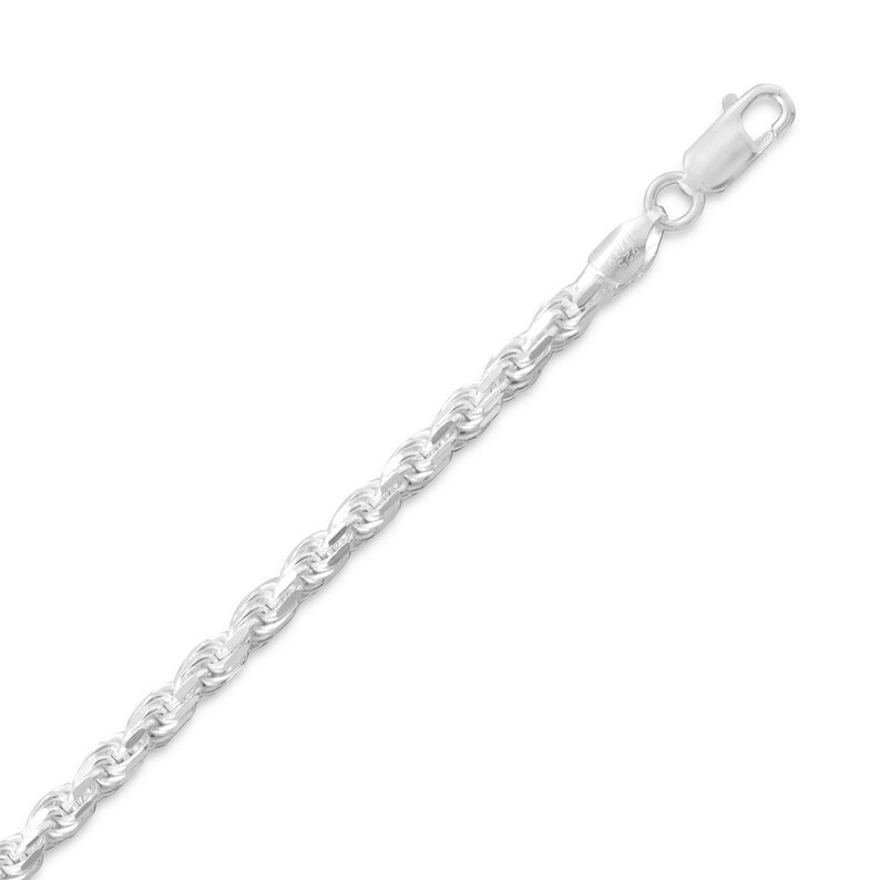 Sterling Silver Rhodium-plated 1.7mm Diamond-cut Rope Chain