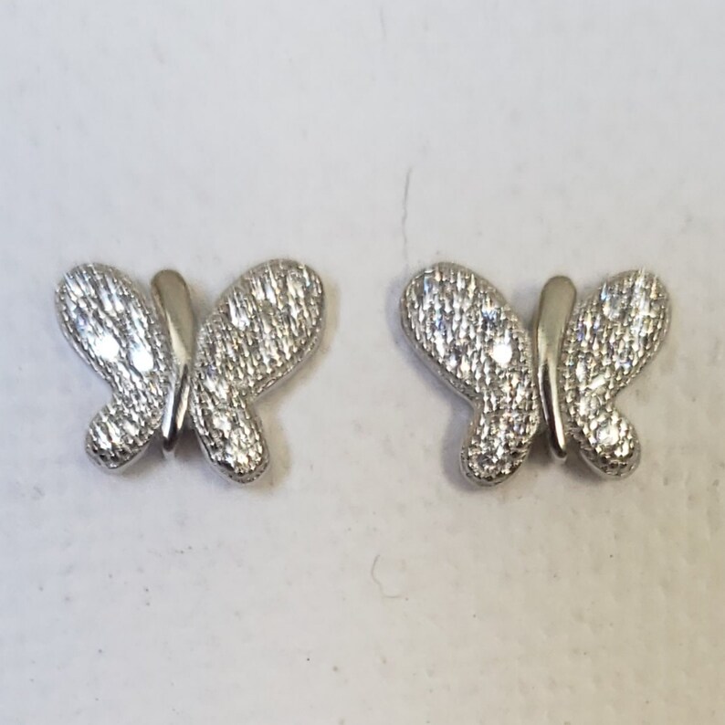 silver butterfly stud earrings
