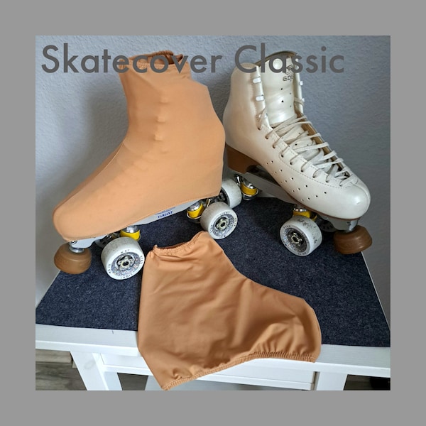 Skatecover Classic für Rollkunstlauf, Rollschuh Stiefel Schoner, Überzieher in haut o. schwarz, Spandex Elasthan, hergestellt in Deutschland