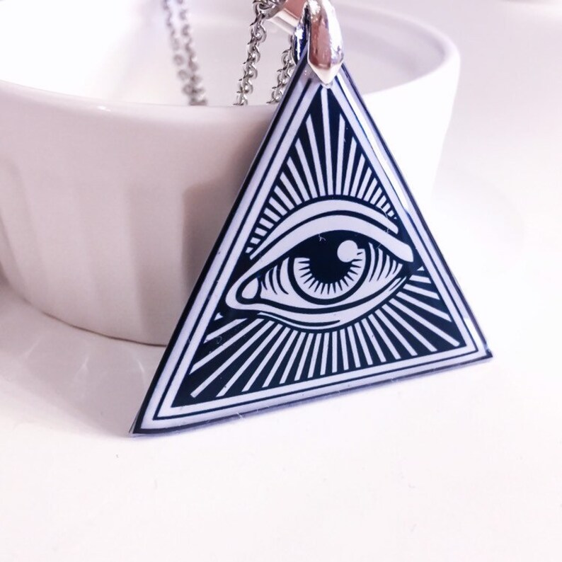 All seeing eye resin necklace eye of providence necklace Etsy
