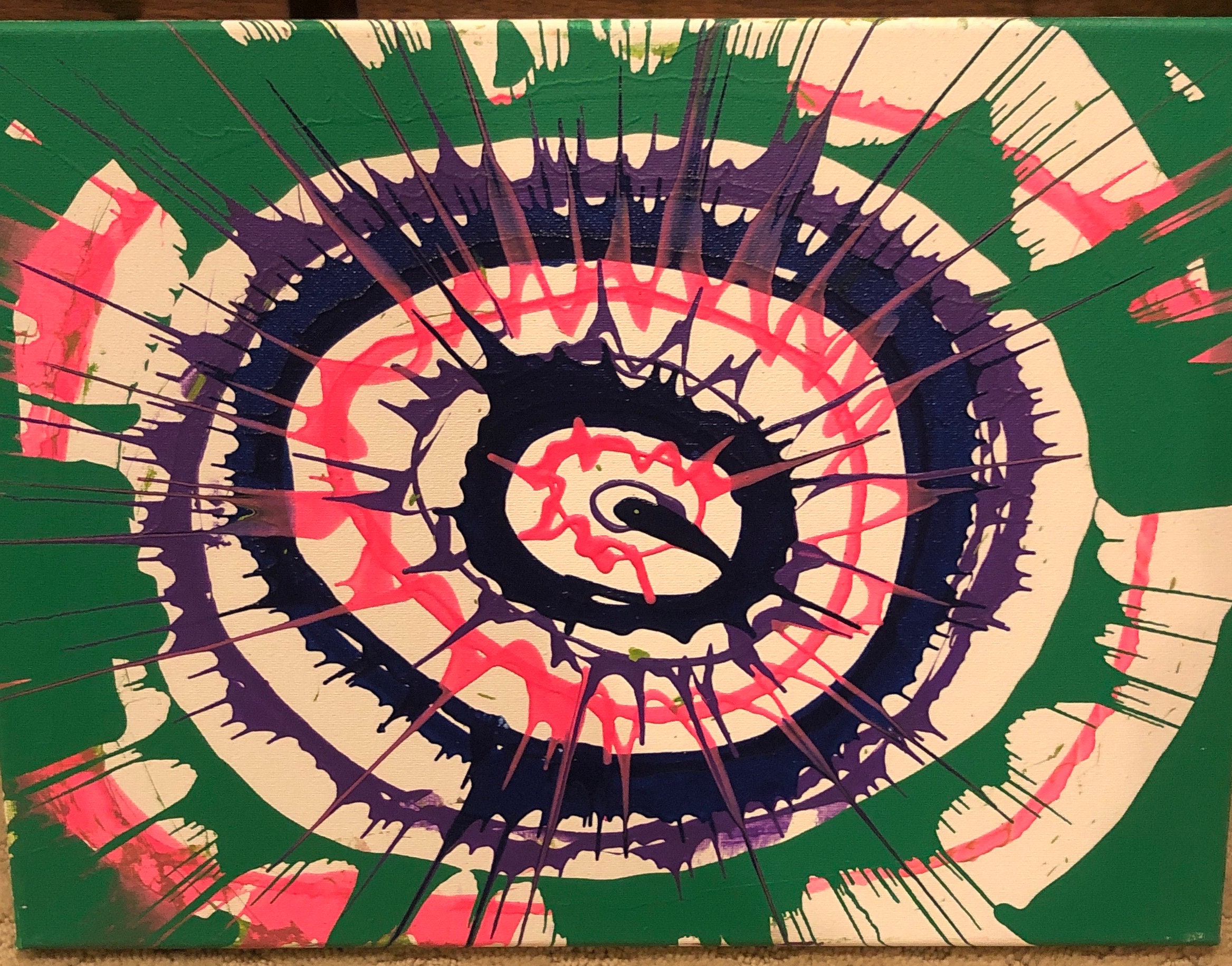 Spin art canvas painting Etsy