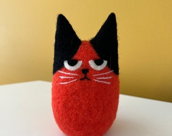 Colourful Needle Felted Cat