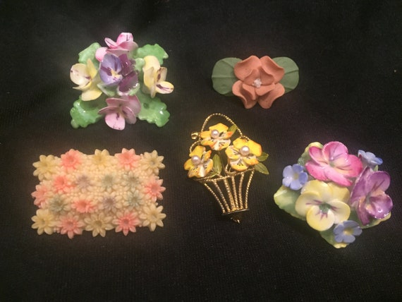 vintage flower pins