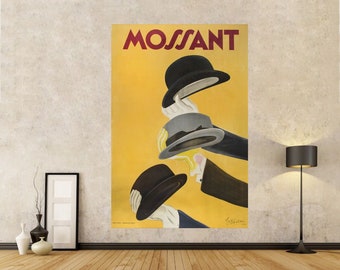 chapeaux mossant hats France vintage Art painting advert canvas 1920