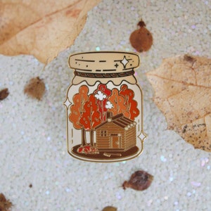 Jar of Autumn Enamel Pin | Fall Vibe Enamel Pin | Nature Enamel Pin | Fox Enamel Pin