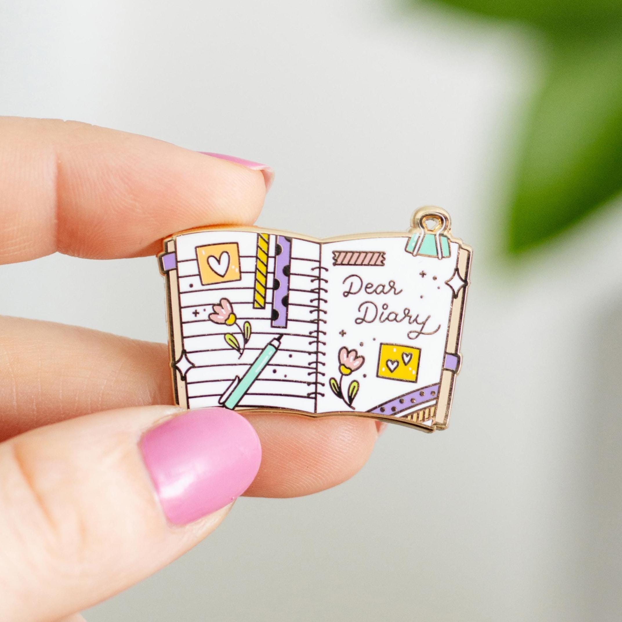 Dear Diary Enamel Pin | Book Enamel Pin | Book lover enamel pin | Artist enamel pin | Journal Lover