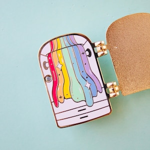 Rainbow Closet Enamel Pin | Interactive Enamel Pin | Rainbow enamel pin | Rainbow interactive pin | Pride enamel pin