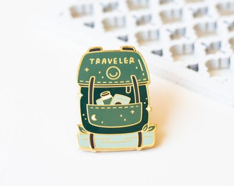 Traveler's Backpack Enamel Pin | Travel Enamel Pin | Camping Enamel Pin | Pins for traveler