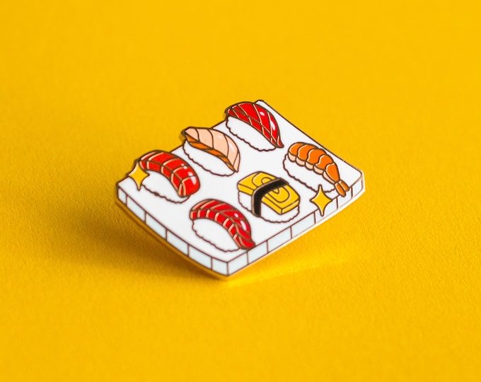 Sushi Platter Enamel Pin: Kawaii Asian Food Lapel Pin
