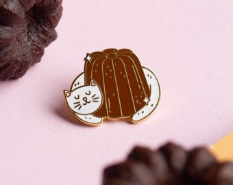 Canelé Cat Enamel Pin | Food Enamel Pin | Cat enamel pin | Kawaii enamel pin