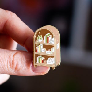 Bookshelf Enamel Pin | Book Enamel Pin | Book Lover Enamel Pin | Bookworm Enamel Pin