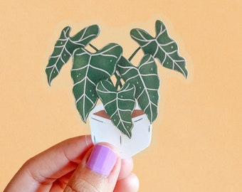 Alocasia Frydek Clear Sticker | Clear sticker | Plant Sticker