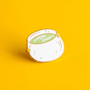 Matcha Latte Enamel Pin | Asian Food Enamel Pin | Matcha Enemal Pin