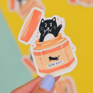 Meow Balm Vinyl | Cat Vinyl Sticker | Black cat sticker | Tiger balm Sticker |