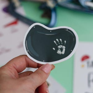 Sticker handafdruk Boulder: vinylsticker rotsklimmen