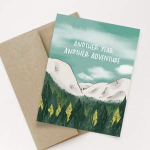 Une autre année, une autre carte de vœux | de voeux de voyage | Carte Montagne