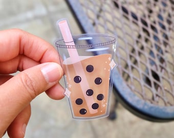 Boba Clear Sticker | Food Sticker | Boba Sticker | Boba Vinyl Sticker | Boba Milk Tea Sticker