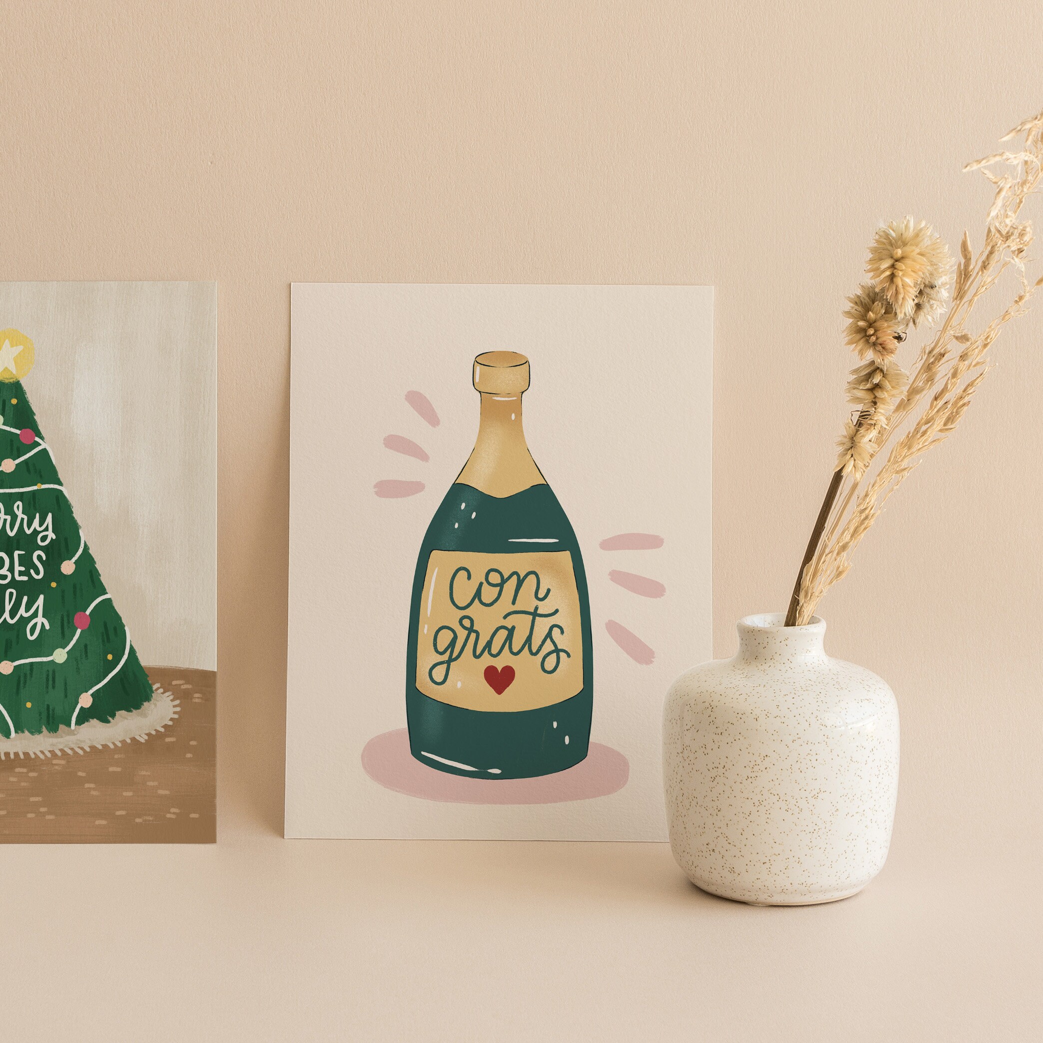 Hochzeitstagskarte Für Mama & Papa – Champagner & Rose Design – Mit Goldfolie & Umschlag