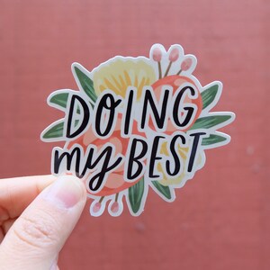 Tue mein Bestes Aufkleber | Motivierende Vinyl-Aufkleber | My Best Sticker | Pflanze Vinyl Sticker