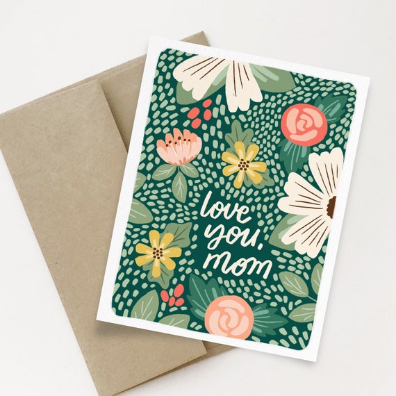Biglietto di auguri per la festa della mamma, biglietto di auguri premuroso per la mamma, biglietto di auguri motivazionale, biglietto vuoto, biglietto unico, illustrato a mano - Italia