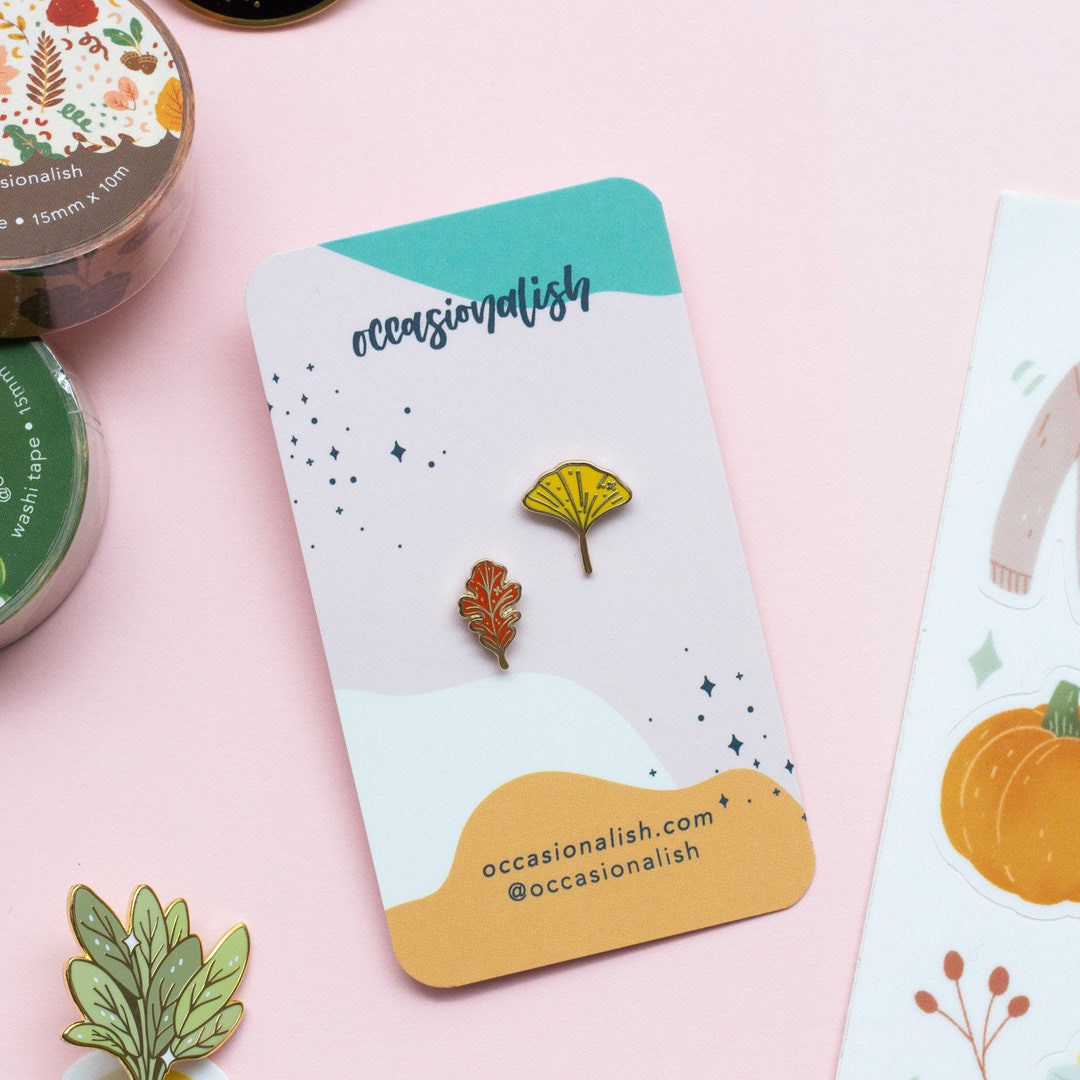 Autumn Leaves Enamel Pin: Gold-plated Fall Flair - Etsy