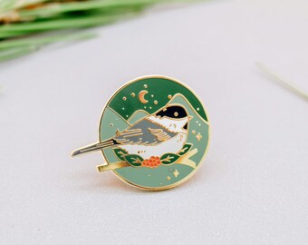 Winter Bird Enamel Pin Enamel Pin | Christmas Pin | Bird Pin | Winter Enamel Pin