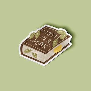 Lost in a Book Vinyl Aufkleber | Bücherwurm Aufkleber | Buchliebhaber Sticker