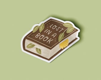 Lost in a Book Vinyl Sticker | Bookworm sticker | Book lover Sticker